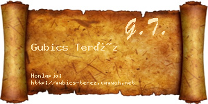 Gubics Teréz névjegykártya